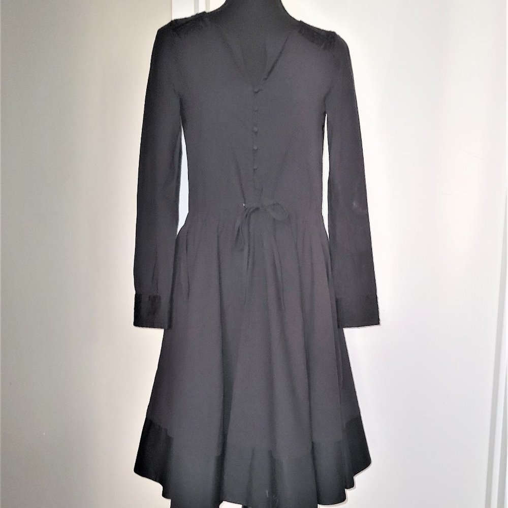 Maje Black Split Neck/Drawstring Waist Dress - 1/… - image 1